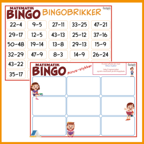 MatematikBingo - Minusstykker