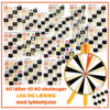 Billede af Lykkehjulet og spilleplader der understøtter dansk, engelsk, matematik og bevægelse.