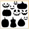 Halloween - Udklipsskabeloner - Græskar