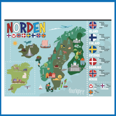 Norden - A3 kort Norden - A3 kort
