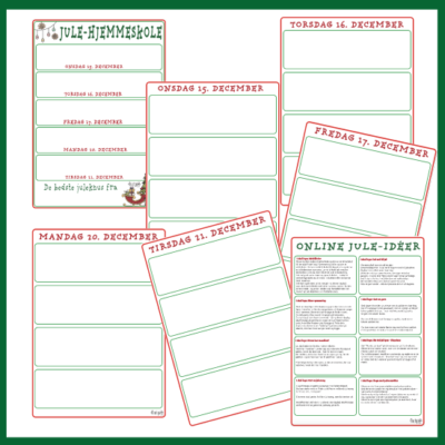 Julehjemmeskole - Tomme skabeloner til plan Julehjemmeskole - Tomme skabeloner til plan