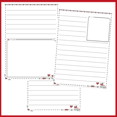 Valentinskort - Skriveskabeloner