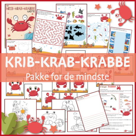 Krib Krab Krabbe – pakke for de mindste. Leg med og lær om krabber med vores finurlige minipakke om krabber.