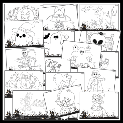 Farvelæg Halloween (20 x simple) Farvelæg Halloween (20 x simple)