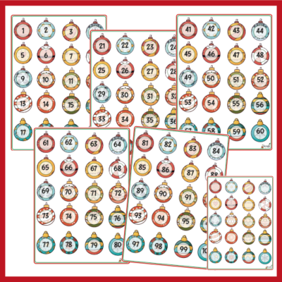 Julekugler med tal 1-100 Julekugler med tal 1-100