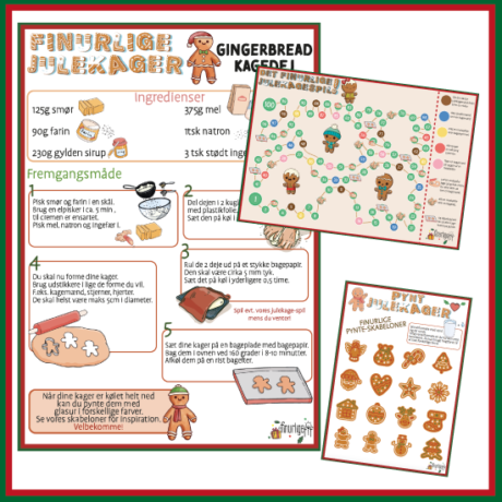 Skab hyggelige stunder for hele familien med vores julekagepakke. Bag Gingerbread, pynt med glasur og hyg jer med vores julekagespil imens.