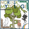Billede af mytiske væsner, drager og livstræ i den eventyrlige emnepakke.