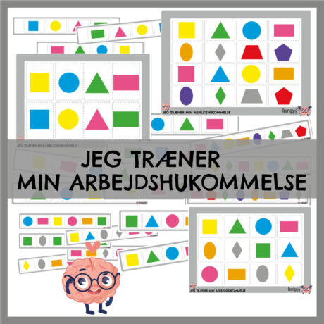 Leg med og træn dit barns arbejdshukommelse med vores sekvenstræning – Figurer. Denne pakke er til det større barn, hvor I kan lege med at huske 8-12-16 sekvenser.