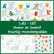 Billede af børn, der interagerer med Monster-Læsepakken og udfører LÆS LET læseudfordringer.