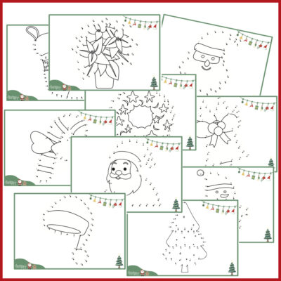 Prik til prik opgaver - Tallene 1-40 - Jul Prik til prik opgaver - Tallene 1-40 - Jul