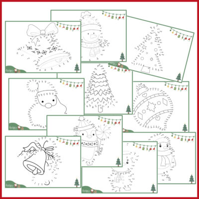 Prik til prik opgaver - Tallene 1-60 - Jul