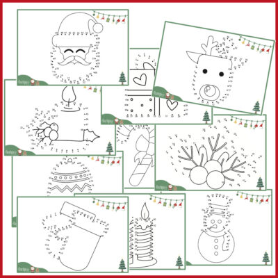 Prik til prik opgaver - Tallene 1-50 - Jul Prik til prik opgaver - Tallene 1-50 - Jul