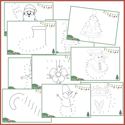 Prik til prik opgaver - Tallene 1-20 - Jul Prik til prik opgaver - Tallene 1-20 - Jul