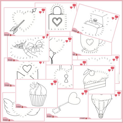 Prik til prik opgaver – Tallene 1-30 – Valentine
