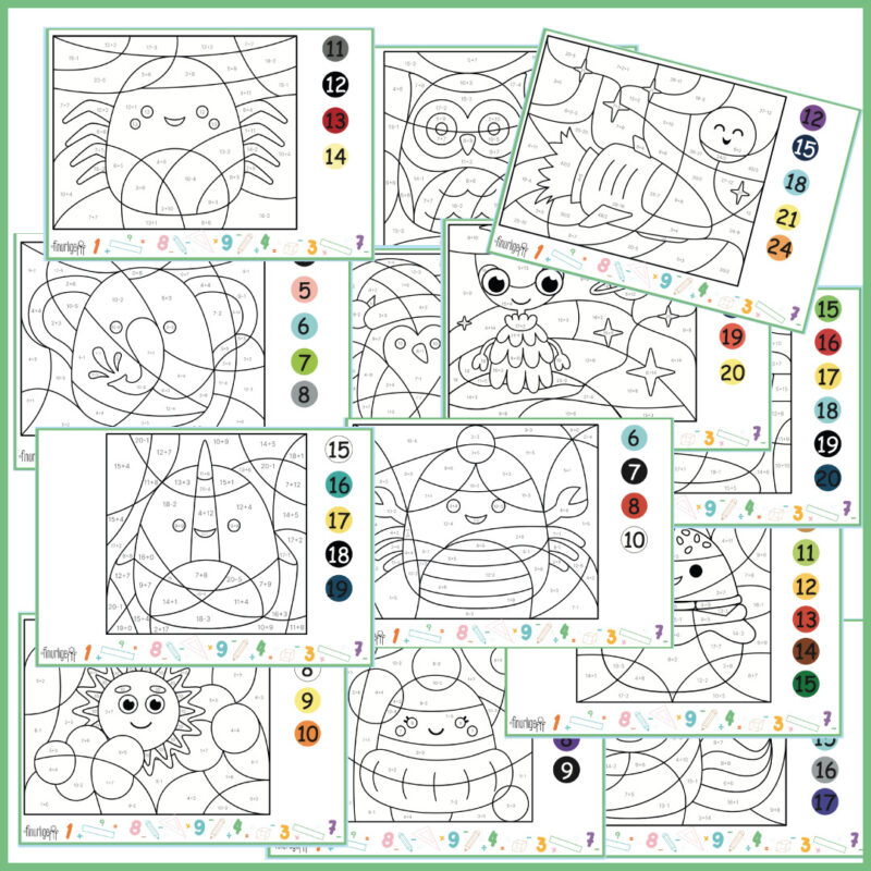 Mal efter regnestykker - Plus og Minus | Tegninger til børn ...
