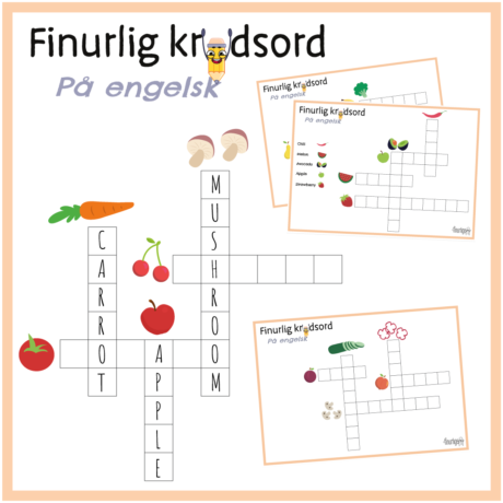 Krydsord - Frugt og grønt på engelsk