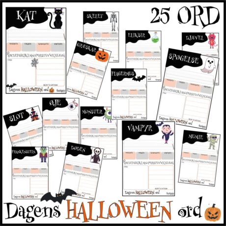 Dagens HALLOWEEN-ord - Skriveskabeloner til halloween