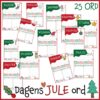 Dagens JULE-ord - Skriveskabeloner til jul