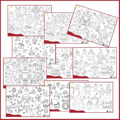 Juleunderlag - Farvelæg underlag i juletema Juleunderlag - Farvelæg underlag i juletema