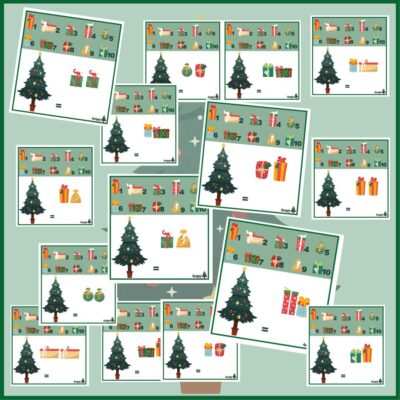 GAVERÆS - Plus med tallene 1-10 på små kort - Regnestykker med addition/plus GAVERÆS - Plus med tallene 1-10 på små kort - Regnestykker med addition/plus