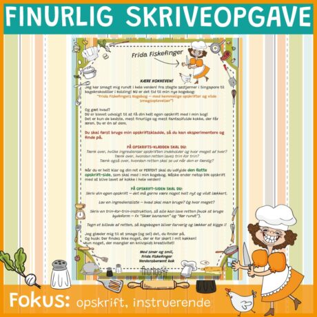 Finurlig skriveopgave - Frida Fiskefingers kogebog