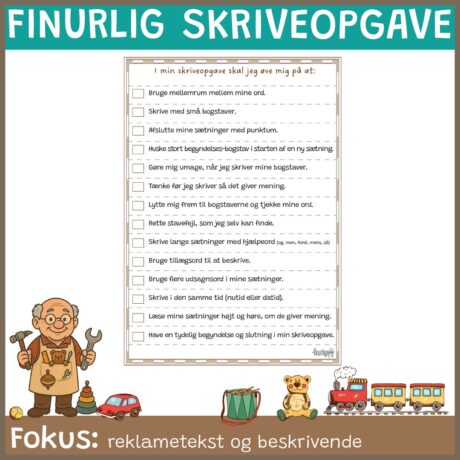 Finurlig skriveopgave - Legetøjsbutikken