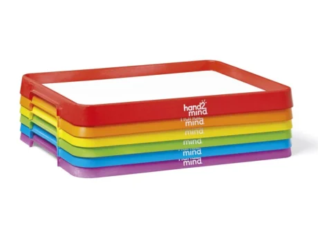 Farvede magnetiske multifunktionsbakker med whiteboard og forhøjet kant - 6 stk.