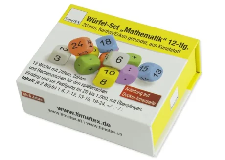 Matematiske terninger i æske (sæt) - 12 stk.