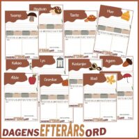 Dagens EFTERÅRS-ord - Skriveskabeloner til efterår