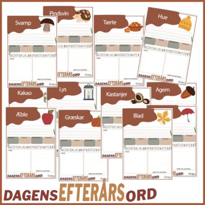 Dagens EFTERÅRS-ord - Skriveskabeloner til efterår