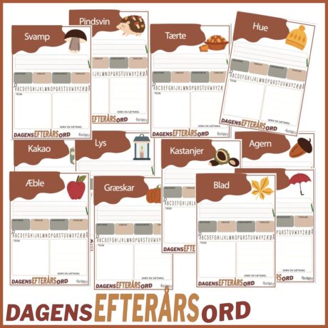 Dagens EFTERÅRS-ord - Skriveskabeloner til efterår