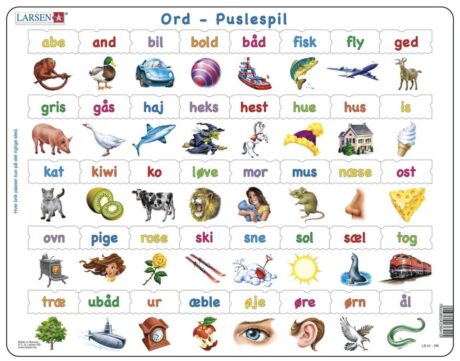 Puslespil - Lær at læse - Ord - 40 brikker - Maxi