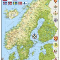 Puslespil - Kort over Norden - 75 brikker - Maxi