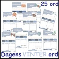 Dagens VINTER-ord - Skriveskabeloner til vinter
