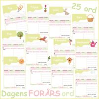 Dagens FORÅRS-ord - Skriveskabeloner til forår