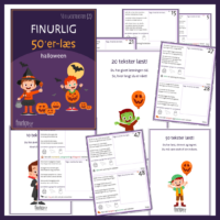 Finurlig 50’er-Læs (50 x læsetekster): Halloweentema (Niveau 2)