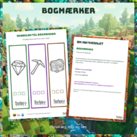 Ark med bogmærker ved siden af informationssiden om materialet