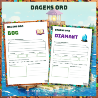 Ordark om bog og diamant med felter til bogstavhus og egen sætning