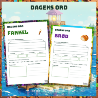 Ordark om fakkel og brød med plads til optælling og tegning