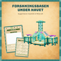 Forside til byggemissionen forskningsbasen under havet med en turkis kuppelbase med glasvinduer under vand