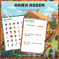 Forside til Knæk koden med billednøglen og et missionsark med koder