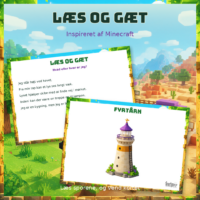 Forside til Læs og gæt med et kort med ledetråde og et fyrtårn