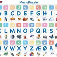 Larsen MemoPuzzle med alfabetets store og små bogstaver inkl. æ, ø og å