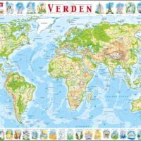 Larsen puslespil med verdenskort, dansk udgave