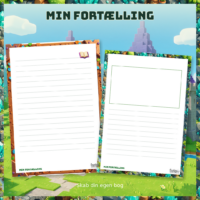 To skriveskabeloner med forskellig fordeling mellem linjer og tegneplads