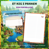 Skriveskabelon til barnets egen bog med ramme til titel og tegning