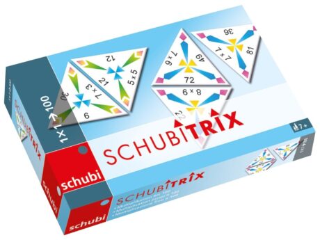 SCHUBITRIX multiplikation op til 100 – æske med trekantbrikker fra SCHUBI Westermann