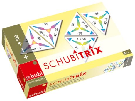 SCHUBITRIX addition og subtraktion op til 100 – æske med trekantbrikker fra SCHUBI Westermann