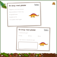 Læsehæftet En krop med plader om Stegosaurus med faktatekst og opgaveark