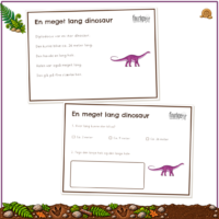 Opslaget om Diplodocus med faktatekst over den matchende opgaveside